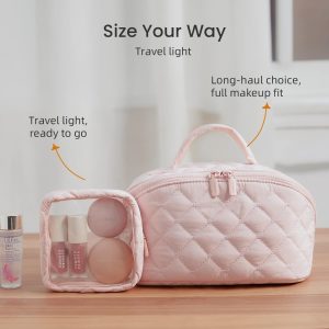 Geantă pentru cosmetice pufoasă – deschidere la 180°, 5 buzunare, lavabilă la mașină | MAKEPACK