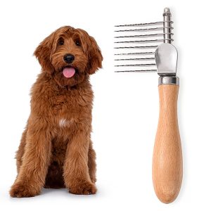 Perie pentru îngrijirea substratului de blană al animalelor de companie - Față dublă, mâner din arțar | FURVORA